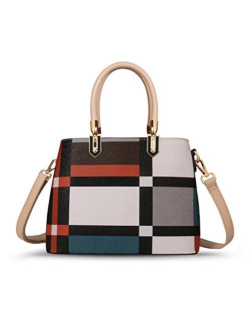 TIBES Handbags for Women Shoulder Bags Satchel Top Handle Satchel Purse in Pretty Color Combination