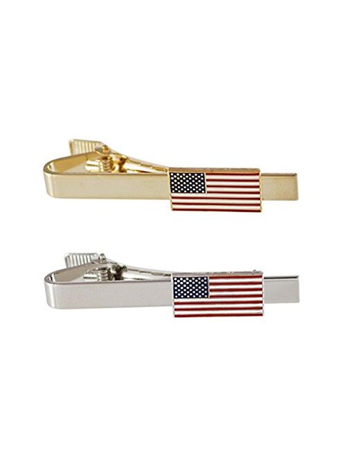 Official American Flag Tie Bar (Gold + Silver Tie Bar Set)