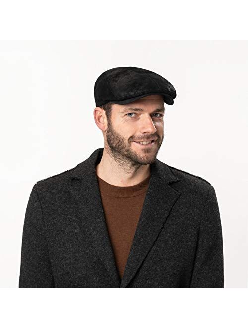 Lierys Johnny Pigskin Flat Cap Men - Made in The EU