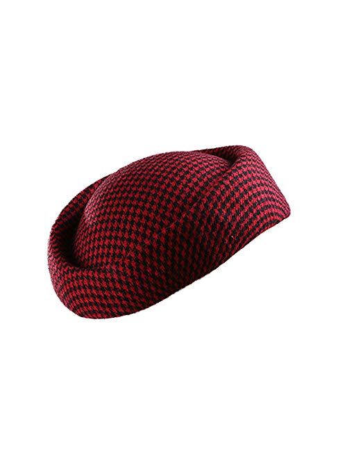 F Fadves FADVES Womens Wool Fascinators British Pillbox Hat Cocktail Party Hat with Bow