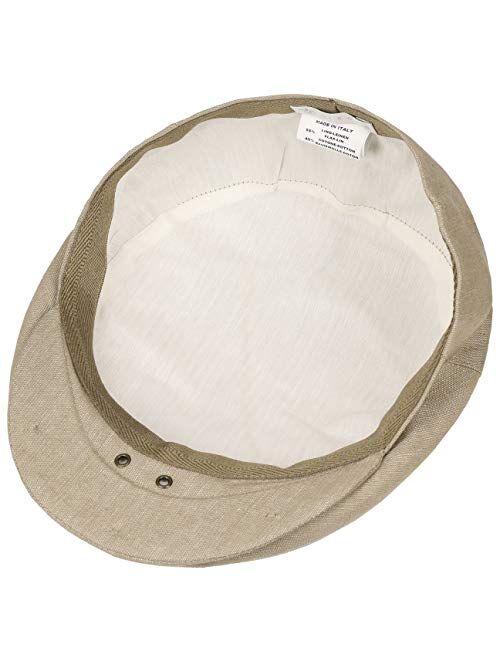 Lierys Inglese Linen Flat Cap Men | Made in Italy