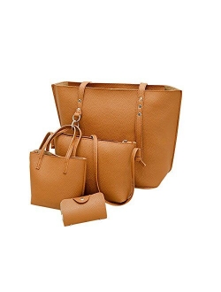 Handbags for Women Fashion Tote Bags Shoulder Bag Top Handle Satchel Purse Set 4pcs