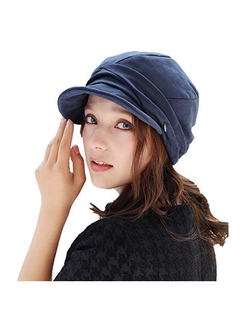 F FADVES Women Newsboy Cap Cabbie Painter Gatsby Beret Visor Hat Autumn Winter