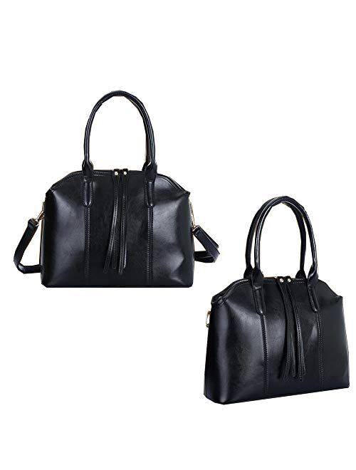 Guanjiu Women Handbag Top handle bags 4Pcs PU Leather Purses and Shoulder Crossbody bag Satchel Tote Shell bags