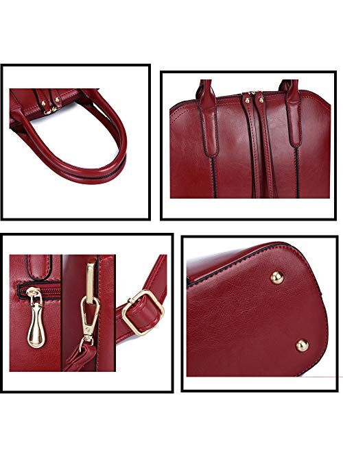 Guanjiu Women Handbag Top handle bags 4Pcs PU Leather Purses and Shoulder Crossbody bag Satchel Tote Shell bags