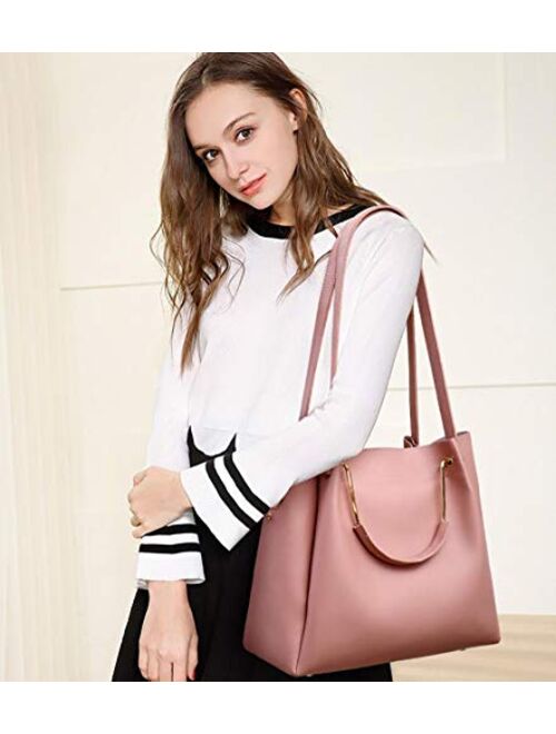 Guanjiu Handbag for Women 4Pcs Set Tote Shoulder Crossbody Bag Satchel Purses Wallet Bucket Bag