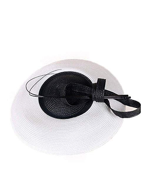 F Fadves FADVES Fascinators Pillbox Hat Weddings Women Straw Fedora Vintage Sinamay Base Hats