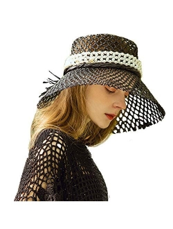 Women Wide Brim Sun Hat Summer Beach Sunhats Cap Packable Straw Hat Travel