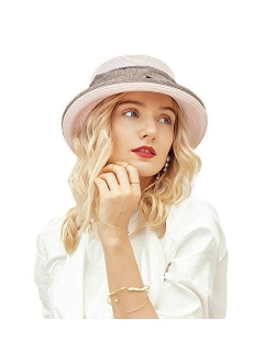 Sun Hat for Women Straw Bowler Casual Hat Fashion Vintage Wide Brim Bowknot Beach Hats