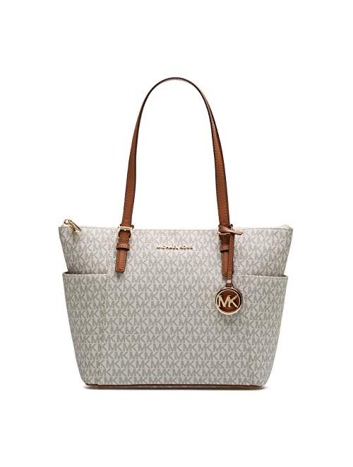 Michael Kors Jet Set Item Large East/West Canvas Top Zip Tote