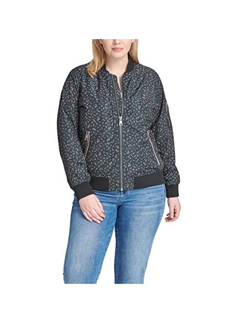 Levi's Women's Poly Bomber Jacket with Contrast Zipper Pockets