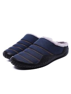 UXZDX CUJUX Slippers House Men's Winter Shoes Soft Man Home Slippers Cotton Shoes Fleece Warm Anti-Skid Man Slippers (Color : Blue, Size : 40)