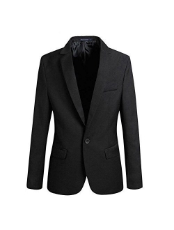 VOBAGA Men's Slim Fit Stylish Casual One Button Suit Coat Jacket Business Blazers