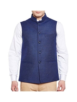 WINTAGE Men's Tweed Bandhgala Festive Nehru Jacket Waistcoat -7 Colors