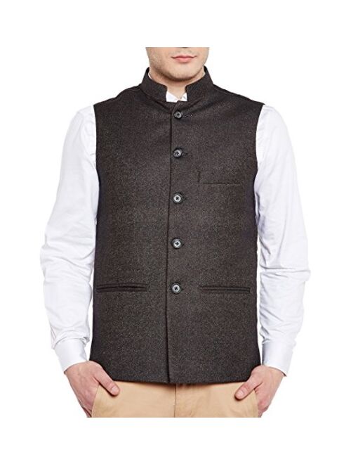 WINTAGE Men's Tweed Bandhgala Festive Nehru Jacket Waistcoat -7 Colors