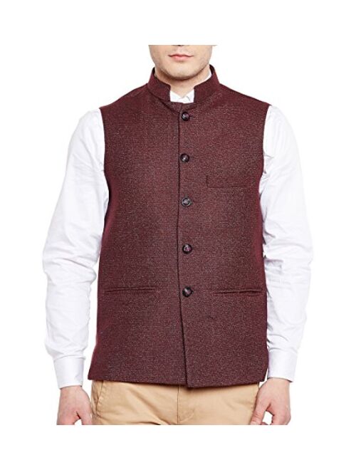 WINTAGE Men's Tweed Bandhgala Festive Nehru Jacket Waistcoat -7 Colors