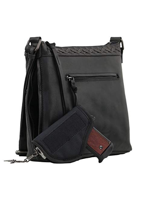 Concealed Carry Faith Distressed Leather Crossbody by Lady Conceal