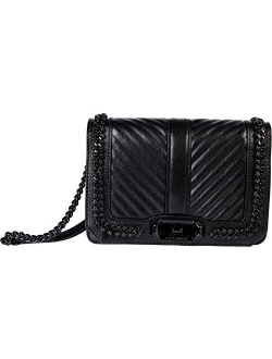 Women's Chevron Quilted Small Love Cross Body Bag