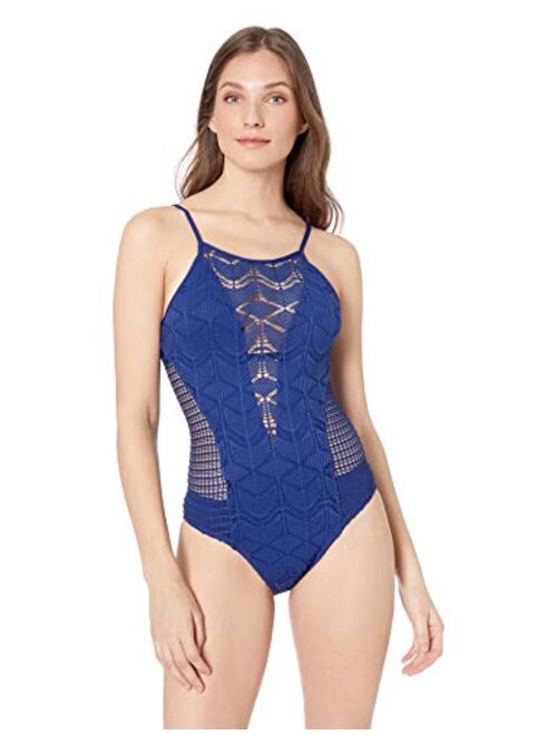 La Blanca Women's High-Neck One Piece Swimsuit