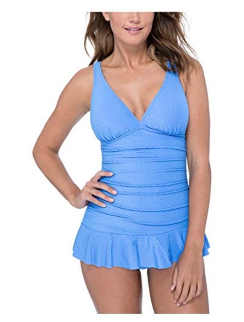 Gottex Swimwear Profile by Gottex Women's Cup Sized V-Neck Swimdress One Piece Swimsuit