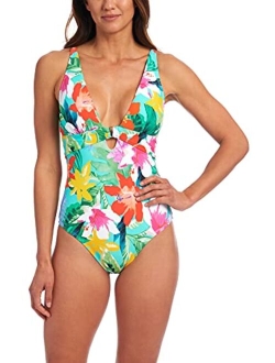 Women's V-Neck One Piece Swimsuit