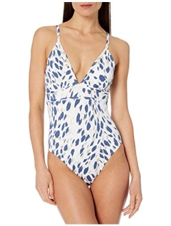 Women's V-Neck One Piece Swimsuit