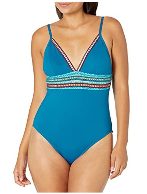 La Blanca Women's V-Neck One Piece Swimsuit