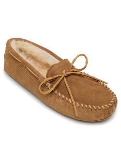 Minnetonka Men's Suede Sheepskin Softsole Moc Slipper