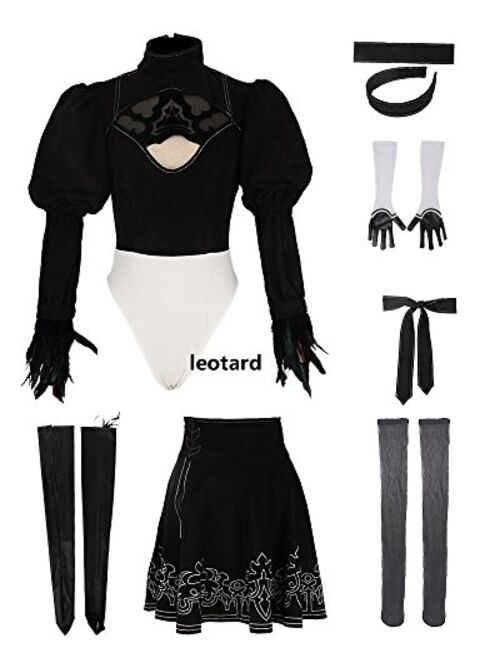 miccostumes Women's No 2 Type B Cosplay Costume Leotard Skirt with Hairband Leggings