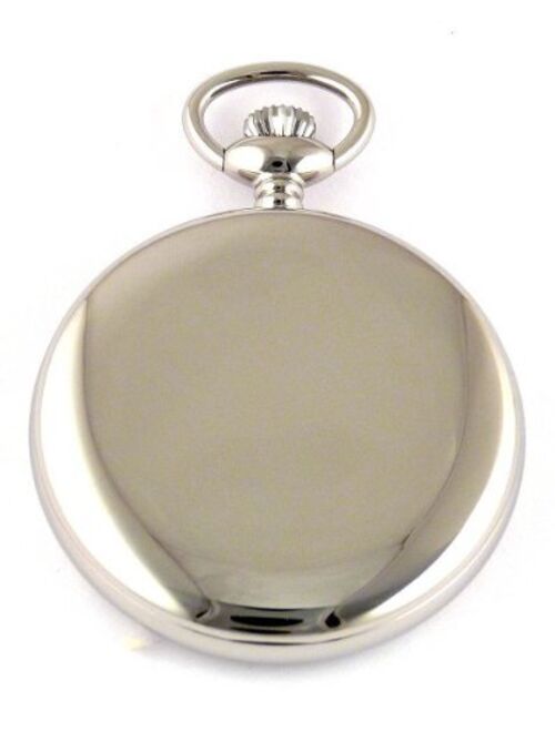 Dueber Pocket Watch with Polished Chrome Case, Large Arabic Numerals, Swiss Movement