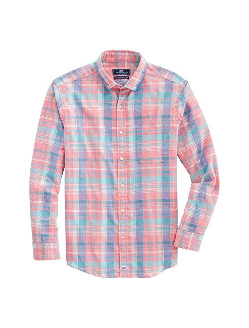 Vineyard Vines Men's Classic Fit Long Sleeve Plaid Shirt in Island Twill