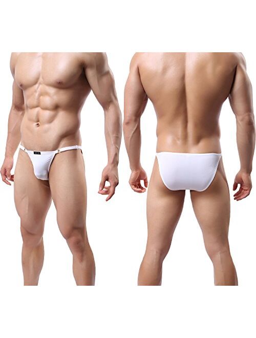 YuKaiChen Men's Silk Underwear String Bikini Briefs Low Rise