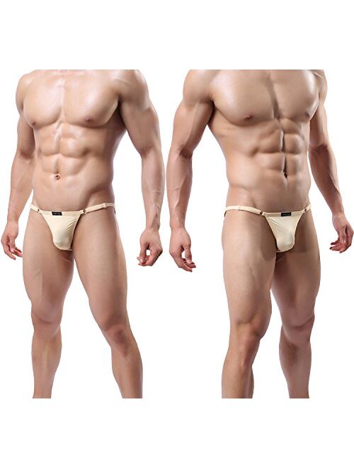 YuKaiChen Men's Silk Underwear String Bikini Briefs Low Rise