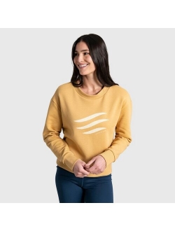 Women's United By Blue Logo Waves Graphic Pullover Sweatshirt