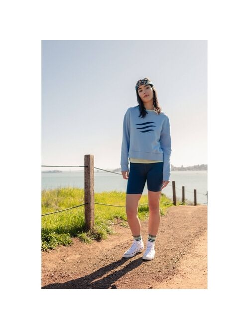 Women's United By Blue Logo Waves Graphic Pullover Sweatshirt