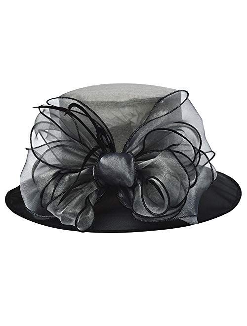 F FADVES Ladies Sun Hat Wedding Church Kentucky Derby Hats Wide Brim Hats