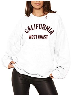 HeSaYep Women's Oversized Sweatshirt Crewneck Boyfriend Long Sleeve Pullover Letter Graphic Jumper