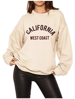 HeSaYep Women's Oversized Sweatshirt Crewneck Boyfriend Long Sleeve Pullover Letter Graphic Jumper