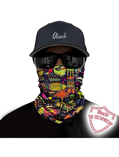 Obacle Gaiter Mask Bandana for Sun Dust Wind Protection Seamless Bandana Rave Face Mask for Men Women Festival Fishing Hunting Motorcycle Riding Workout Outdoor Running T