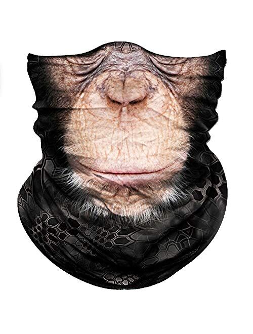 Obacle Animal Face Mask Bandana for Sun Dust Wind Protection Seamless Bandana Rave Face Mask for Men Women Festival Fishing Hunting Motorcycle Riding Workout Outdoor Runn