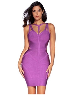 meilun Women's Bandage Dress Spaghetti Strap V-Neck Bandage Bodycon Party Dresses