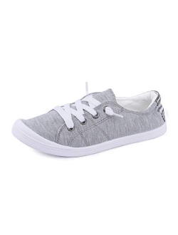 Women’s Slip-On Canvas Sneaker Fashion Low Top Casual Shoes Lace up Classic Walking Shoes