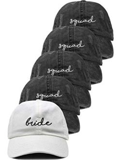 Funky Junque 5 Pack Bridal Dad Hats - 1 Bride, 4 Squad