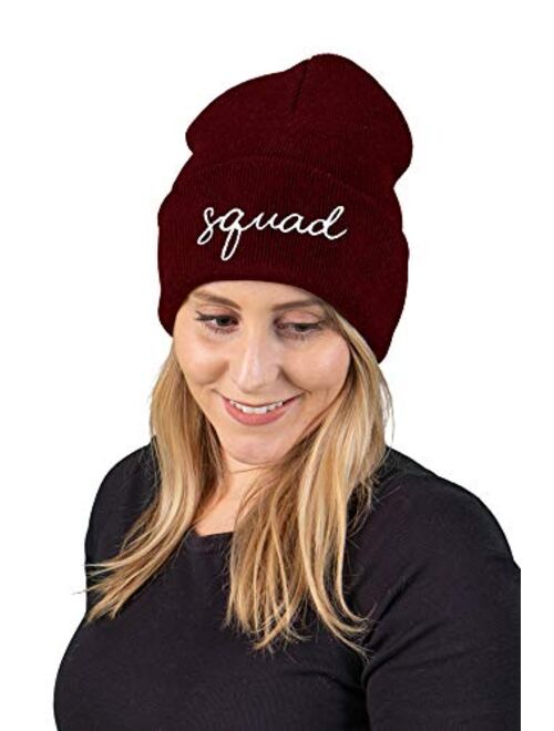 Funky Junque Womens Bride Beanie Warm Knit Embroidered Bride Tribe Skull Cap Hat