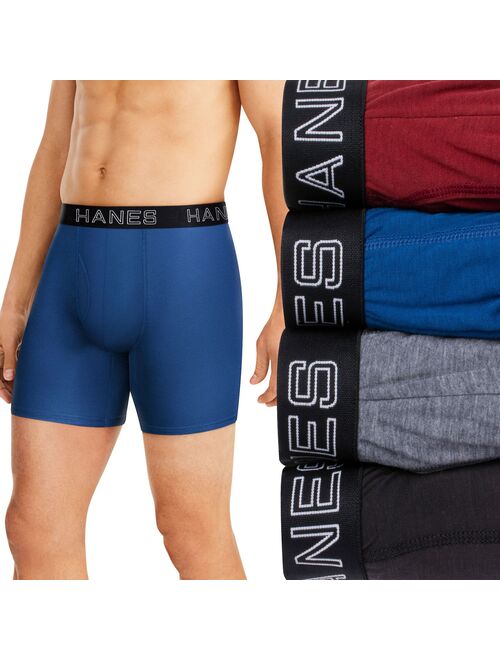 Men's Hanes® 4-pack Ultimate Comfort Flex Fit Total Support Pouch™ Boxer Briefs