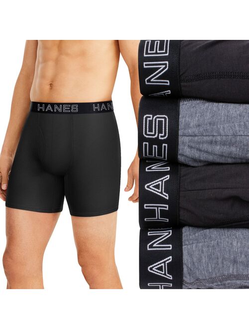 Men's Hanes® 4-pack Ultimate Comfort Flex Fit Total Support Pouch™ Boxer Briefs