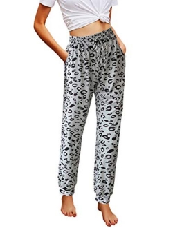 Hibluco Women's Comfy Pajamas Pants Loose Drawstring Lounge Pants Casual Joggers