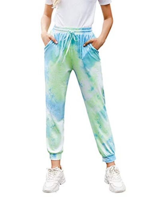 Hibluco Women's Comfy Pajamas Pants Loose Drawstring Lounge Pants Casual Joggers