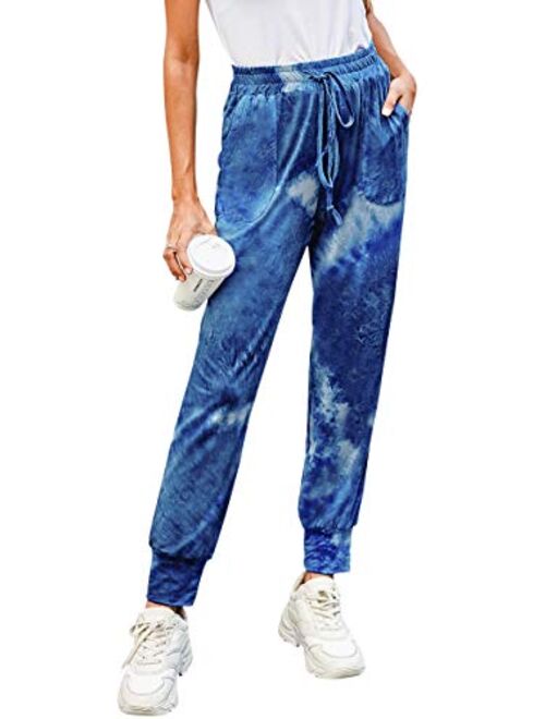 Hibluco Women's Comfy Pajamas Pants Loose Drawstring Lounge Pants Casual Joggers