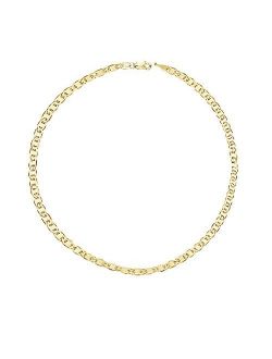 14K SOLID REAL Yellow SOLID Gold 1.7mm Or 3.2mm Or 4.5mm or 6.3mm Shiny Mariner Bracelet Bangle or Foot Anklet for Pendants and For Men and Women with Lobster-Claw Clasp 